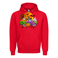 Red halloween farm truck Zipper Hoodie - Zillion Design Studio