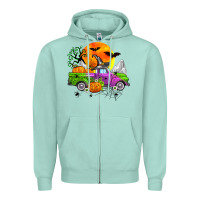 Seafoam halloween farm truck Zipper Hoodie - Zillion Design Studio
