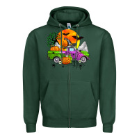 Sports Green halloween farm truck Zipper Hoodie - Zillion Design Studio