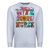 Heather Grey wife mom nurse Premium Sweatshirt - AdoDesignShop