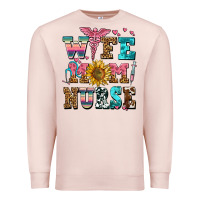 Pale Pink wife mom nurse Premium Sweatshirt - AdoDesignShop