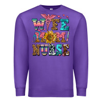 Purple wife mom nurse Premium Sweatshirt - AdoDesignShop
