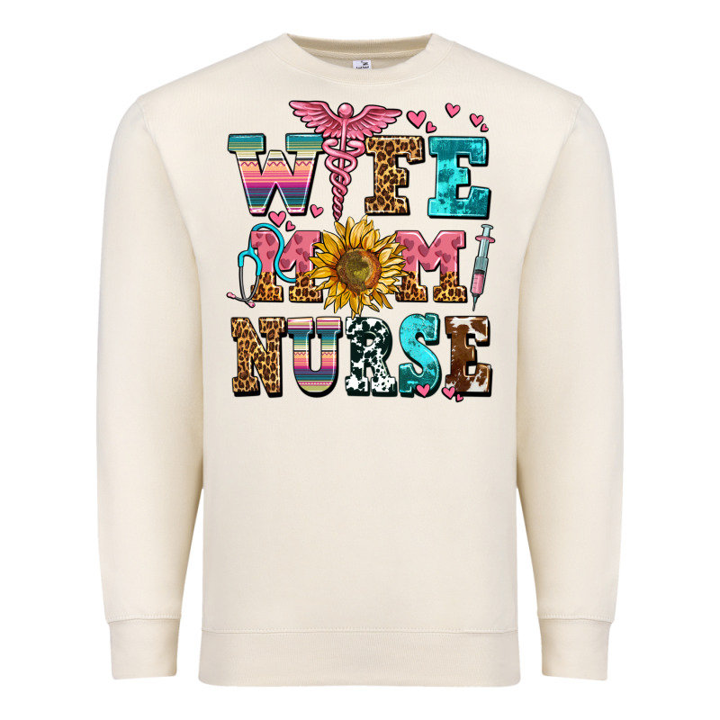 Wife Mom Nurse Premium Sweatshirt by AdoDesignShop | Teevron