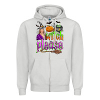 Dove Grey witch please Zipper Hoodie - Zillion Design Studio
