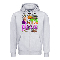 Heather Grey witch please Zipper Hoodie - Zillion Design Studio