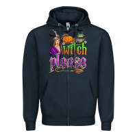 Navy witch please Zipper Hoodie - Zillion Design Studio