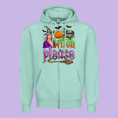 Witch Please Zipper Hoodie Designed By Zillion Design Studio