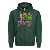 Sports Green witch please Zipper Hoodie - Zillion Design Studio
