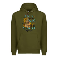 Army Green just a girl who loves country music Premium Hoodie - MaliasSmallBusiness