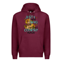 Burgundy just a girl who loves country music Premium Hoodie - MaliasSmallBusiness