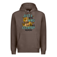 Coffee just a girl who loves country music Premium Hoodie - MaliasSmallBusiness