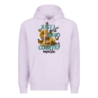 Lilac just a girl who loves country music Premium Hoodie - MaliasSmallBusiness