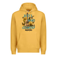 Mustard just a girl who loves country music Premium Hoodie - MaliasSmallBusiness