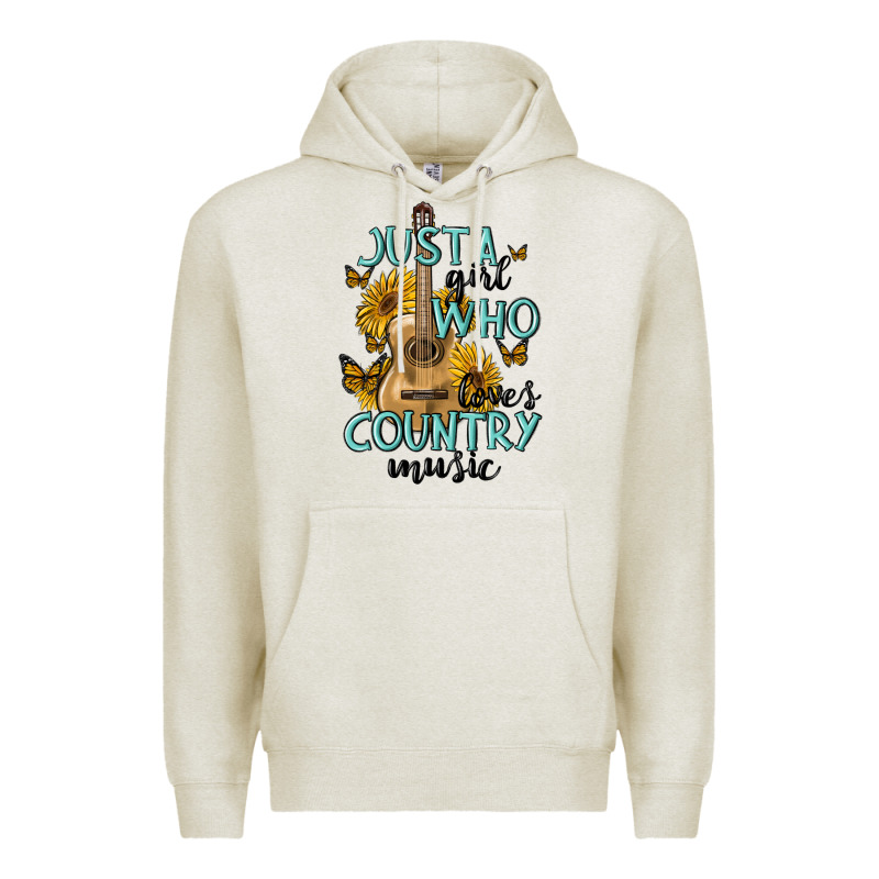 Just A Girl Who Loves Country Music Premium Hoodie by MaliasSmallBusiness | Teevron