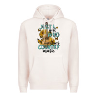 Pale Pink just a girl who loves country music Premium Hoodie - MaliasSmallBusiness