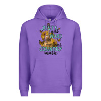 Purple just a girl who loves country music Premium Hoodie - MaliasSmallBusiness