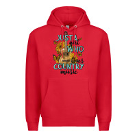 Red just a girl who loves country music Premium Hoodie - MaliasSmallBusiness