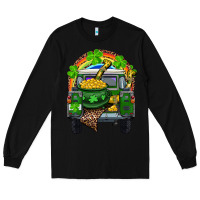 Black St Patrick's Day Truck With Pot Of Gold Horseshoe And Rainbow Long Sleeve Tee - RanaPortraitStore