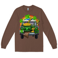 Chestnut St Patrick's Day Truck With Pot Of Gold Horseshoe And Rainbow Long Sleeve Tee - RanaPortraitStore