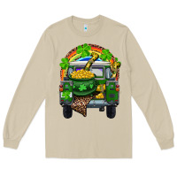 Mushroom St Patrick's Day Truck With Pot Of Gold Horseshoe And Rainbow Long Sleeve Tee - RanaPortraitStore