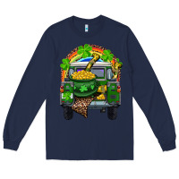 Navy St Patrick's Day Truck With Pot Of Gold Horseshoe And Rainbow Long Sleeve Tee - RanaPortraitStore