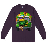 Plum St Patrick's Day Truck With Pot Of Gold Horseshoe And Rainbow Long Sleeve Tee - RanaPortraitStore
