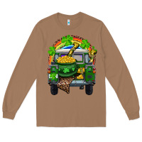 St Patrick's Day Truck With Pot Of Gold Horseshoe And Rainbow Long Sleeve Tee | Teevron