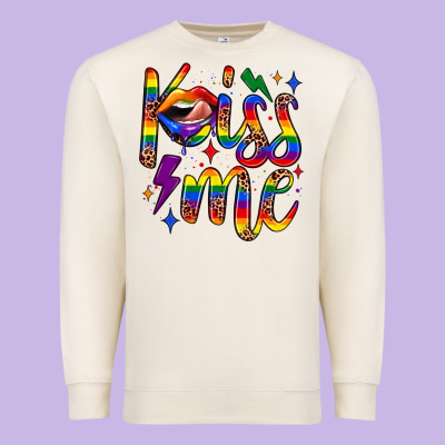 Kiss Me Premium Sweatshirt Designed By Jahusdesignshop