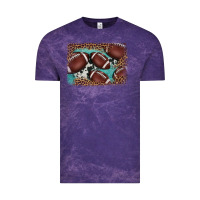 Cloud Purple American football leopard cowhide turquoise  leather background Vintage Tee - BarkalooDesign