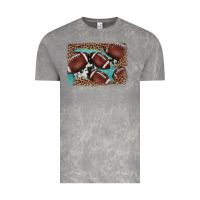 Cloud Rock American football leopard cowhide turquoise  leather background Vintage Tee - BarkalooDesign