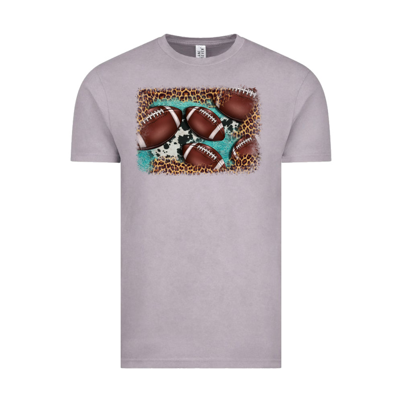American Football Leopard Cowhide Turquoise  Leather Background Vintage Tee by BarkalooDesign | Teevron