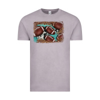 Vintage Zinc American football leopard cowhide turquoise  leather background Vintage Tee - BarkalooDesign