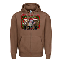 Chestnut merry christmas heifer Zipper Hoodie - RanaPortraitStore