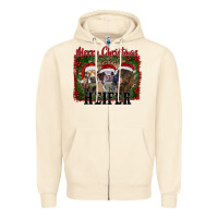 Sandshell merry christmas heifer Zipper Hoodie - RanaPortraitStore