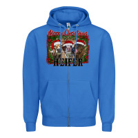 True Royal merry christmas heifer Zipper Hoodie - RanaPortraitStore