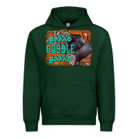 Forest Green Thanksgiving Turkey Gobble Gobble Urban Hoodie - NancyCooperArtShop