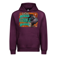Mauve Wine Thanksgiving Turkey Gobble Gobble Urban Hoodie - NancyCooperArtShop