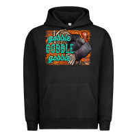 Pigment Black Thanksgiving Turkey Gobble Gobble Urban Hoodie - NancyCooperArtShop