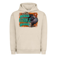 Pigment French Oak Thanksgiving Turkey Gobble Gobble Urban Hoodie - NancyCooperArtShop