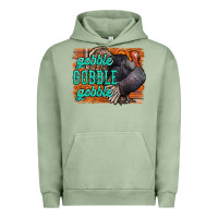 Pigment Oil Green Thanksgiving Turkey Gobble Gobble Urban Hoodie - NancyCooperArtShop