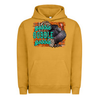 Pigment Peanut Butter Thanksgiving Turkey Gobble Gobble Urban Hoodie - NancyCooperArtShop