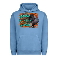 Pigment Pebble Blue Thanksgiving Turkey Gobble Gobble Urban Hoodie - NancyCooperArtShop