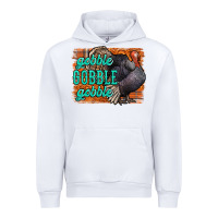 White Thanksgiving Turkey Gobble Gobble Urban Hoodie - NancyCooperArtShop