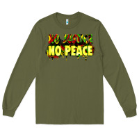 Army Green no justice no peace Long Sleeve Tee - Zillion Design Studio