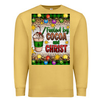 Antique Gold christmas fueled by cocoa and christ Premium Sweatshirt - Artiststas