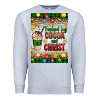 Heather Grey christmas fueled by cocoa and christ Premium Sweatshirt - Artiststas