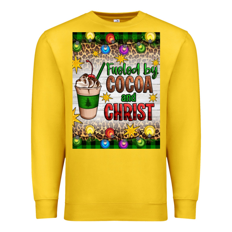 Christmas Fueled By Cocoa And Christ Premium Sweatshirt by Artiststas | Teevron