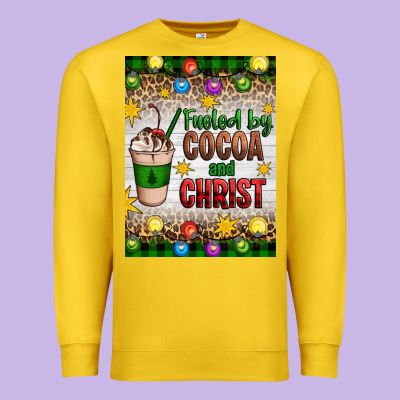 Christmas Fueled By Cocoa And Christ Premium Sweatshirt Designed By Artiststas