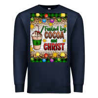 Navy christmas fueled by cocoa and christ Premium Sweatshirt - Artiststas