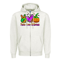 Peace Love Halloween Zipper Hoodie | Teevron